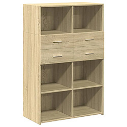 vidaXL Buffet haut chêne sonoma 80x42,5x124 cm bois d'ingénierie