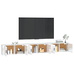 Avis Maison Chic Ensemble 3 Meubles TV muraux suspendus blanc brillant 100x34,5x40 cm -MN34406