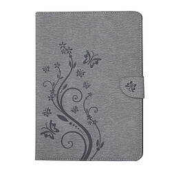 Wewoo Housse Étui gris pour iPad Air 2 fleurs pressées motif papillon flip horizontal en cuir PU avec boucle magnétique et titulaire fentes cartes porte-monnaie