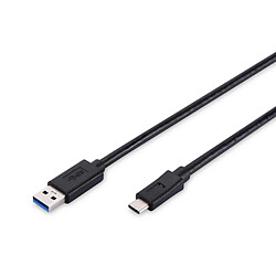 Digitus AK-300136-010-S câble USB 1 m USB C USB A Mâle Noir