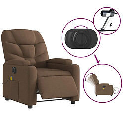 Acheter vidaXL Fauteuil inclinable de massage électrique marron tissu