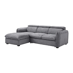 Vente-Unique Canapé d'angle gauche convertible en tissu gris ORELANA pas cher