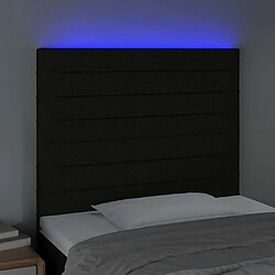 Avis Maison Chic Tête de lit scandinave à LED,meuble de chambre Noir 80x5x118/128 cm Tissu -MN49028