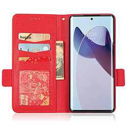 Etui en PU texture litchi, fermoir magnétique pour votre Motorola Edge 30 Ultra 5G/Edge X/Moto X30 Pro 5G - rouge