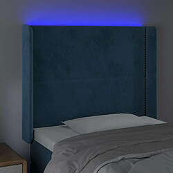 Acheter Maison Chic Tête de lit moderne à LED lumineuse pour chambre - Décoration de lit Bleu foncé 83x16x118/128 cm Velours -MN96448