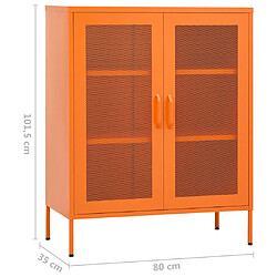 vidaXL Armoire de rangement Orange 80x35x101,5 cm Acier pas cher