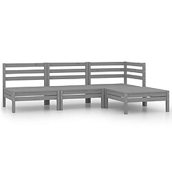 Maison Chic Salon de jardin 4 pcs - Table et chaises d'extérieur - Mobilier/Meubles de jardin Moderne Bois de pin massif Gris -MN30781