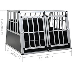 vidaXL Cage pour chien à double porte 94 x 88 x 69 cm pas cher