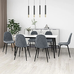 vidaXL Chaises à manger lot de 6 gris foncé velours