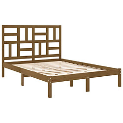 Avis vidaXL Cadre de lit sans matelas marron miel bois massif 120x200 cm