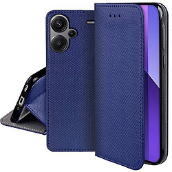 Htdmobiles Housse etui portefeuille avec coque interieure en silicone pour Xiaomi Redmi Note 13 Pro+ Plus 5G + film ecran - BLEU MAGNET