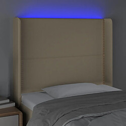 Acheter Maison Chic Tête de lit moderne à LED lumineuse pour chambre - Décoration de lit Crème 83x16x118/128 cm Tissu -MN48738