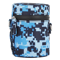 Wewoo Housse Étui à lentilles de couleur camouflage avec à glissière en tissu pour objectif d'appareil photo reflex numérique, taille: 11x8x8cm (bleu)