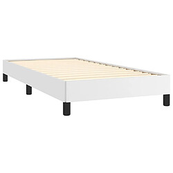 Acheter Maison Chic Lit adulte - Lit simple Cadre de lit,Structure du lit Contemporain Blanc 80x200 cm Similicuir -MN12678