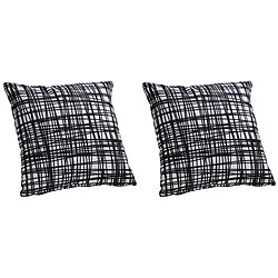 Aubry Gaspard Housse de coussin en coton (Lot de 2) Rayé.