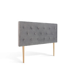 Tête de lit capitonnée Théa 140cm Velours Gris