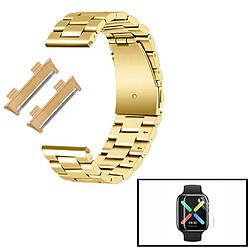 PHONECARE Kit Bracelet en Acier Stainless Lux + Outil+ Gel d'écran de Film protecteur Full Coque pour OPPO Watch 41mm - Or