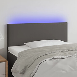 Maison Chic Tête de lit scandinave à LED,meuble de chambre Gris 80x5x78/88 cm Similicuir -MN58239