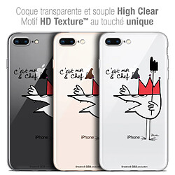 Caseink Coque Housse Etui Apple iPhone 8 Plus (5.5 ) [Crystal Gel HD Collection Les Shadoks ? Design Le Chef - Souple - Ultra Fin - Imprimé en France]