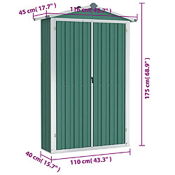 vidaXL Abri de jardin Vert 116x45x175 cm Acier galvanisé pas cher