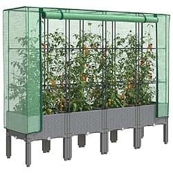 vidaXL Jardinière surélevée avec housse aspect rotin 160x40x140 cm