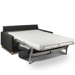 Avis Inside 75 Canapé convertible OGGETTO matelas 16 cm système express sommier lattes 140cm RENATONISI velours noir