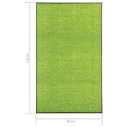 vidaXL Paillasson lavable Vert 90x150 cm pas cher