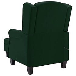 Acheter vidaXL Fauteuil de massage avec repose-pied vert foncé tissu