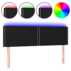 Maison Chic Tête de lit moderne à LED lumineuse pour chambre - Décoration de lit Noir 144x5x78/88 cm Tissu -MN43450