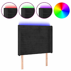 Maison Chic Tête de lit scandinave à LED,meuble de chambre Noir 93x16x118/128 cm Velours -MN87512