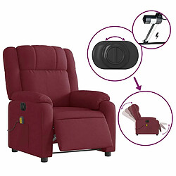 Maison Chic Fauteuil Relax pour salon, Fauteuil de massage inclinable électrique Rouge bordeaux Tissu -GKD75047 pas cher