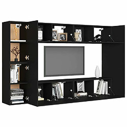 Avis Maison Chic Ensemble de meubles TV 8 pcs | Banc TV Moderne pour salon | Meuble de Rangement - Noir Aggloméré -MN38738