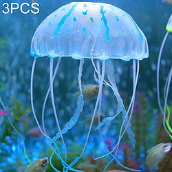 Wewoo Décoration aquarium bleu 3 PCS Articles Silicone Simulation Fluorescent Sucker Jellyfish, Taille: 10 * 23cm