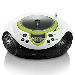 Lenco Radio portable FM et lecteur CD/USB SCD-38 USB Green Vert-Blanc