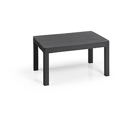 ALLIBERT by KETER - Canap, dangle SanRemo 6 places imitation rotin tresse avec table basse - gris graphite