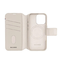 Decoded Étui pour iPhone 16 Pro Folio MagSafe avec Porte-cartes et Coque Détachable Beige