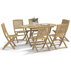 vidaXL Ensemble à manger de jardin 7 pcs Bois d'acacia solide