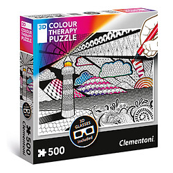 Clementoni Puzzle 500 pièces 3D : Colour Therapy puzzle : Phare