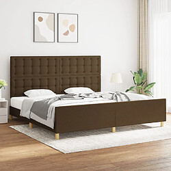 vidaXL Cadre de lit sans matelas marron foncé 200x200 cm tissu