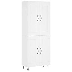 vidaXL Buffet haut Blanc 69,5x34x180 cm Bois d'ingénierie