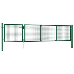 vidaXL Portillon Acier 350x75 cm Vert