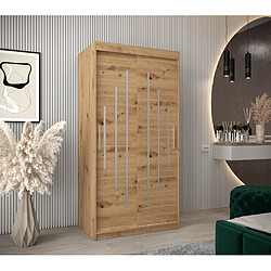 Abiks Meble Armoire YORK À Portes Coulissantes 200/100/62 2 Portes (Artisan/Artisan)