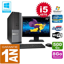 PC DELL 3020 SFF Core I5-4570 Ram 8Go Disque 500 Go Wifi W7 Ecran 19" - Occasion