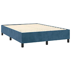 Acheter vidaXL Sommier à lattes de lit matelas et LED Bleu foncé 140x200 cm