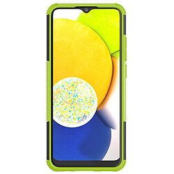 Coque en TPU antichoc, texture pneu avec béquille vert pour votre Samsung Galaxy A03 (166.5 x 75.98 x 9.14mm) (EU Version)