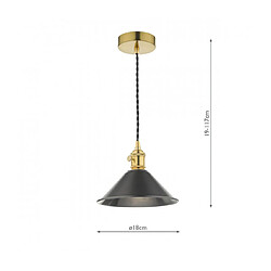 Luminaire Center Suspension Hadano Étain antique,Laiton naturel 1 ampoule 117cm