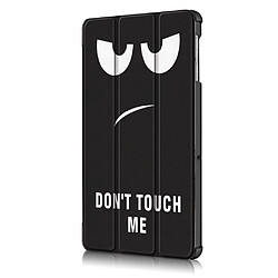 Acheter Etui en PU motif imprimé tri-pliure avec support ne me touche pas pour votre Samsung Galaxy Tab S5e SM-T720/SM-T725