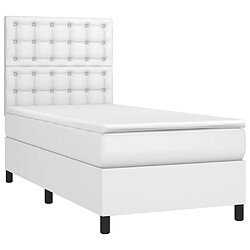 Avis Maison Chic Lit Adulte - Lit simple Lit à sommier tapissier avec matelas moelleux - Meuble de Chambre Blanc 90x190 cm Similicuir -MN77993