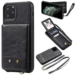 Wewoo Coque Pour iPhone 11 Pro Vertical Portefeuille Flip Antichoc Arrière Etui de Protection avec Porte & Slots Cartes & Lanière & Cadres Photos Noir