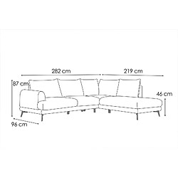 Acheter Courtois Laville ADRIA - canapé d'angle droit 5 places tissu brique